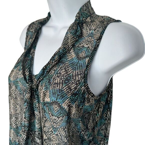 Forever 21 Sleeveless Blouse Turquoise Multi Snakeskin Women’s XS - Picture 3 of 7
